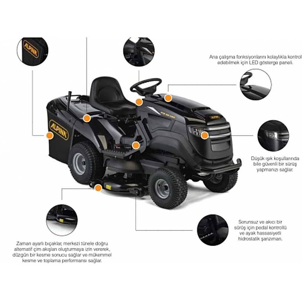 Alpina AT8 122 HWA ST700 Çim Biçme Traktörü