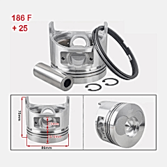 Piston Sekman Takımı 186F-10Hp 0.25