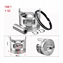 Piston Sekman Takımı 186F-10Hp 0.50