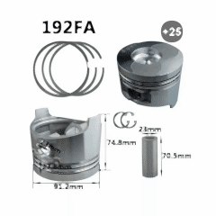 Piston Sekman Takımı 192F-15Hp 0.25