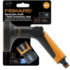 Fiskars 1065492 Çoklu Sulama Tabancası + 13mm Stoplu Hortum Bağlantısı