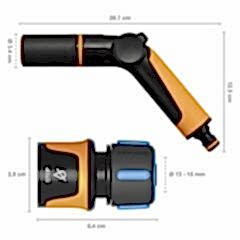 Fiskars 1065493 Ayarlanabilir Sulama Tabancası + 13mm Stoplu Hortum Bağlantısı