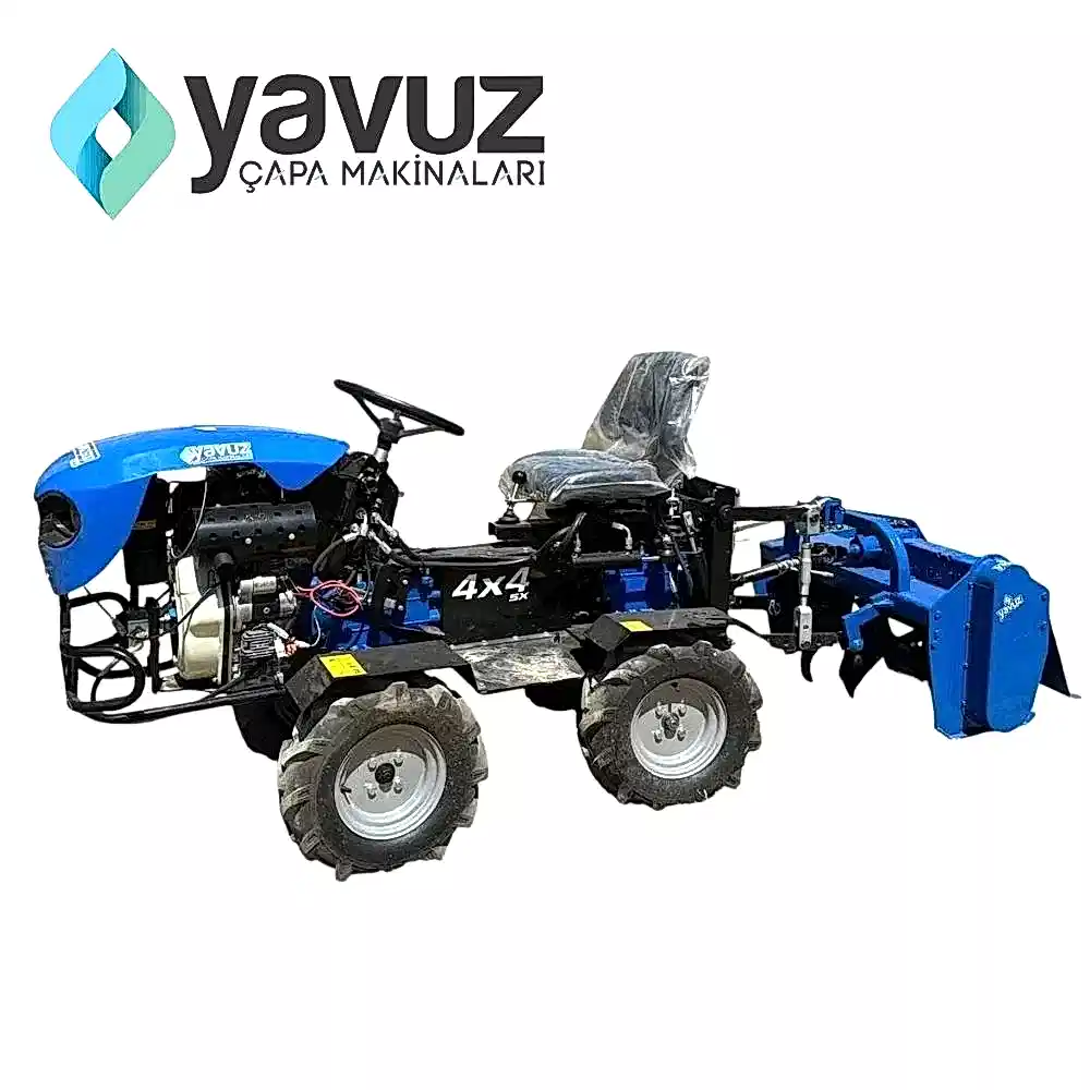 Yavuz 4x4 Mini Traktör 15 HP Dizel Motorlu Marşlı Rotovatörlü Çapa Makinesi