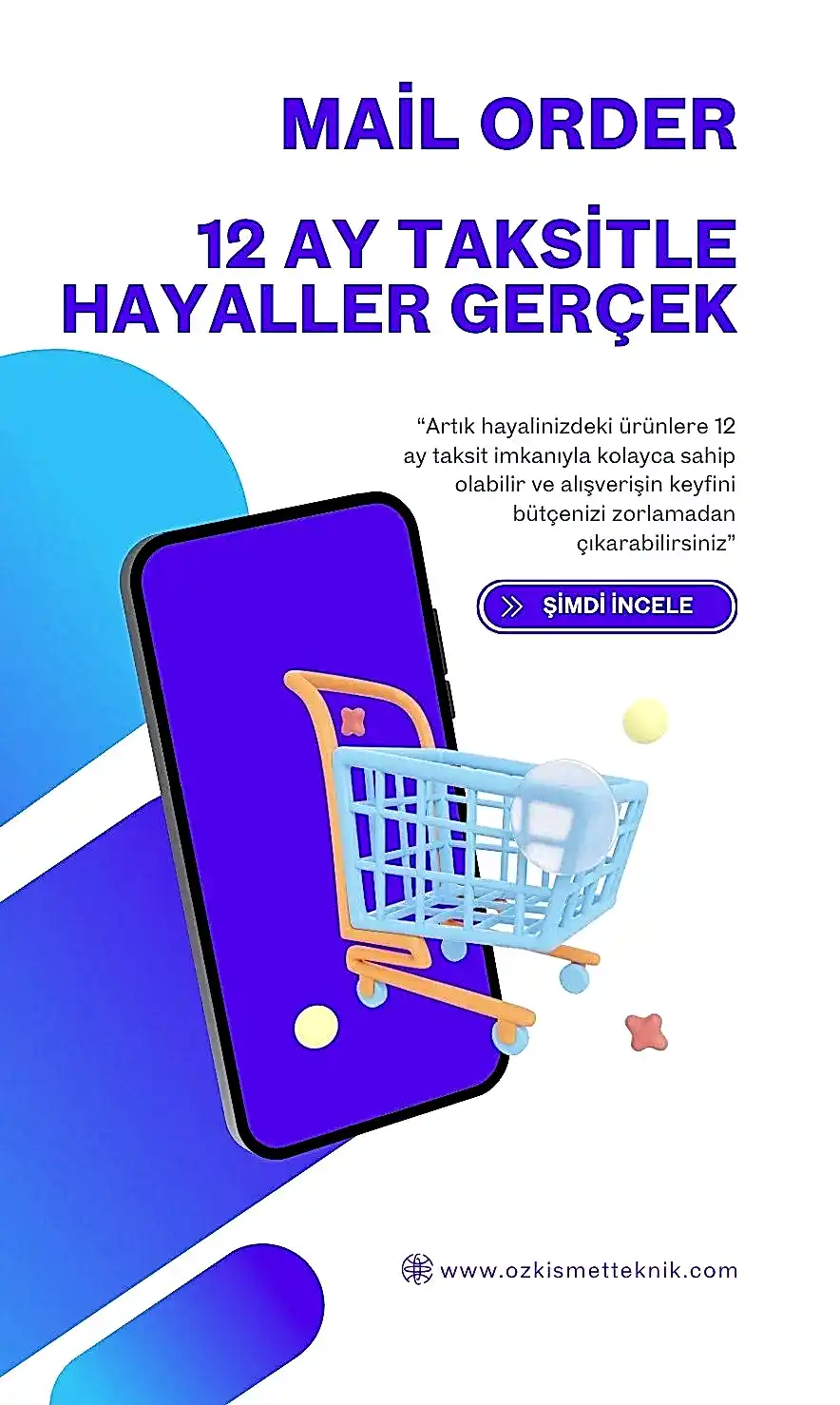 12 aya kadar taksit imkanı sunan mail order ödeme sistemi